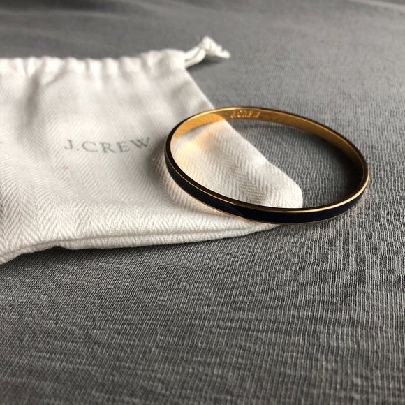 J. Crew Jewelry - *HP* NEW J. Crew Blue & Gold Thin Enamel Bracelet